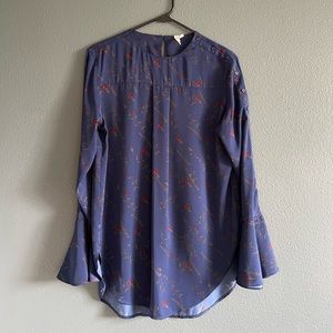 Treasure & Bond Blue Floral Blouse
